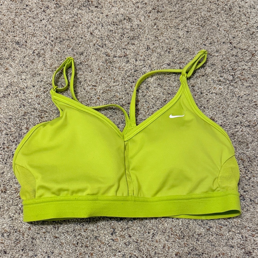 Nike Women's Indy Lime Green Sports Bra